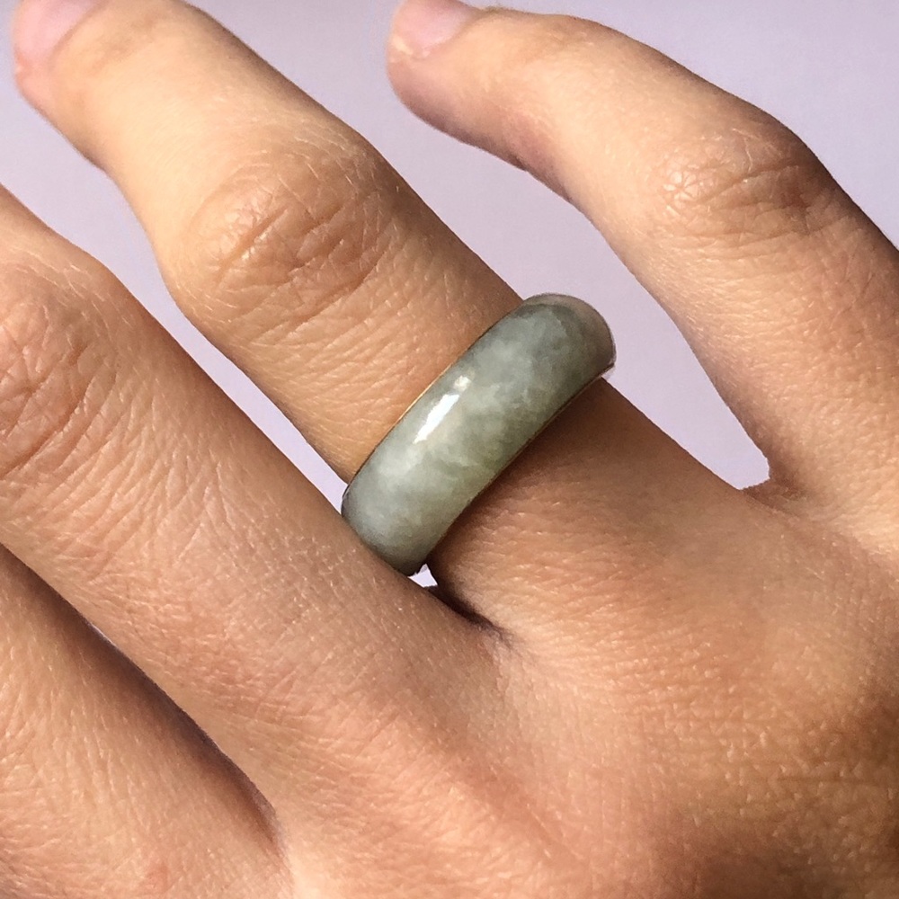 Jade and 14k Gold Ring